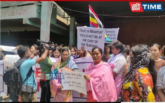 Manipuri Community In Guwahati Protest, Demand Restoration Of Peace