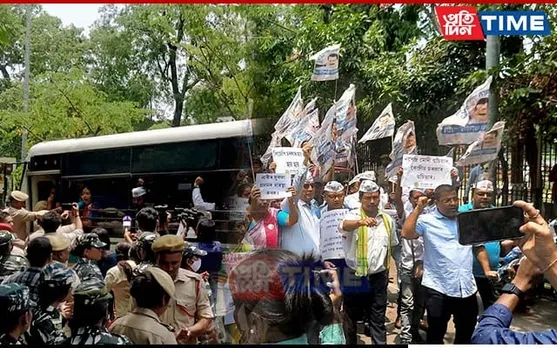Guwahati Police Drag AAP Assam Workers into Buses Amid Protest