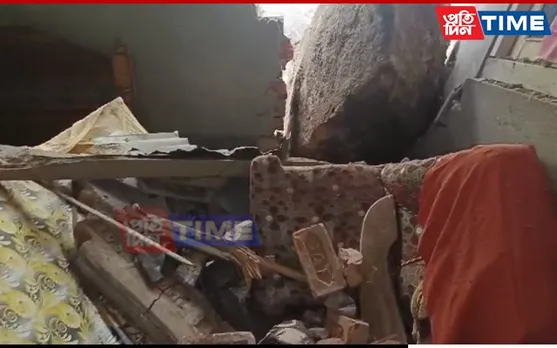 Massive Rock Descends On Local’s Residence In Hajo; Three Injured