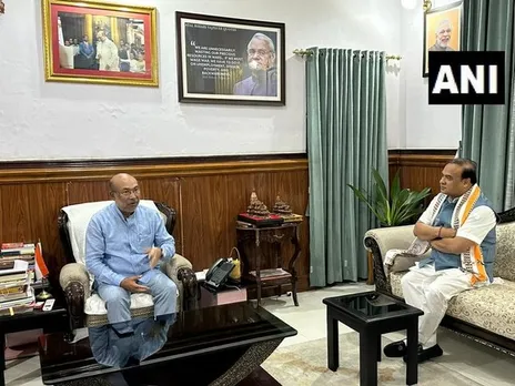 Assam CM Himanta Biswa Sarma Reaches Manipur, Meets CM N Biren Singh Amid Crisis