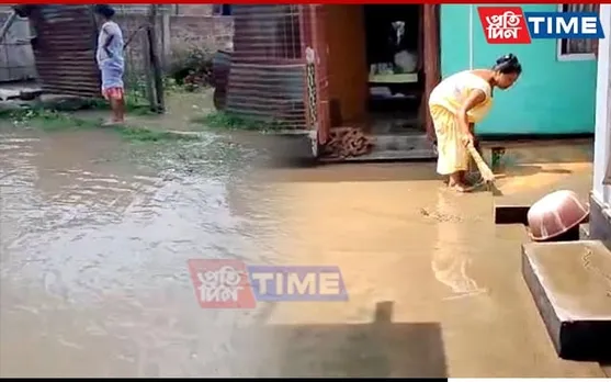 Houses Inundated After Water Pipeline Burst in North Guwahati