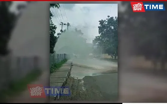 BREAKING: Water Pipeline Bursts In Guwahati's Noonmati