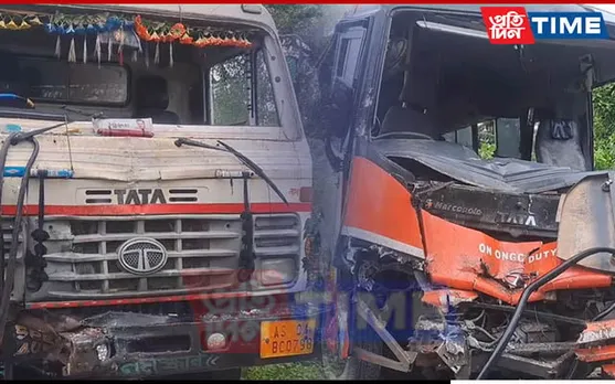 Bus-Dumper Collision Leaves 9 Injured In Assam's Sivasagar