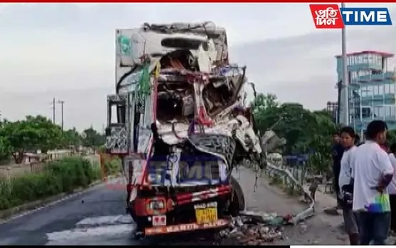 Assam: Speeding Truck Collides with Stationary Truck In Horrific Accident 