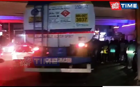Guwahati: Biker Has Narrow Escape After Collision With Tanker