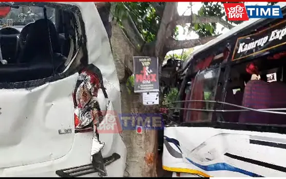 Guwahati: 20 Injured In Bus-Car Collision At Borjhar