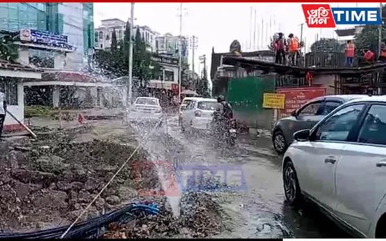 Guwahati: Another Water Pipe Burst Reported at Zoo Road