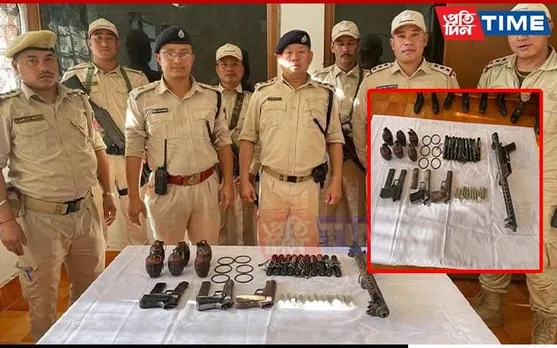 Huge Cache of Arms & Ammunition Found Abandoned on Roadside in Manipur