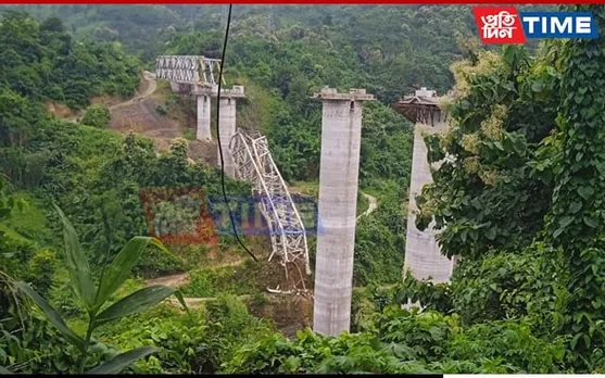 17 Dead, Several Trapped as Under-Construction Railway Bridge Collapses In Mizoram