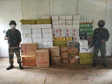 Assam Rifles Recover Illegal Cigarettes & Liquor Worth Rs 10.12 Lakh in Mizoram