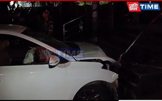 Guwahati: Drunk Youths In Car Crash Into Bike, Then Footbridge; 5 Injured