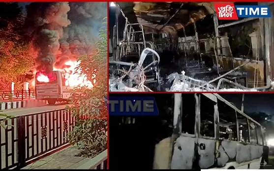 Parked City Bus Catches Fire in Guwahati's Panjabari, No Casualties