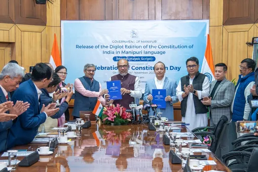 Manipur CM Releases Diglot Edition of Indian Constitution in Meetei Mayek Script