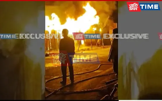 Fire Breaks out Near VIP Parking at Kamakhya Temple Premises in Guwahati