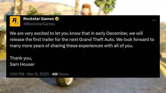 Grand Theft Auto 6 Trailer Arriving In Early December, Rockstar Confirms