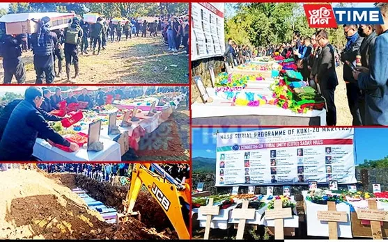 Kuki-Zo Burial Ceremony Amidst 12-Hour Shutdown in Manipur's Kangpokpi District
