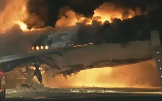 Japan Plane Bursts Into Flames After Landing At Tokyo Airport, Snaps In Half