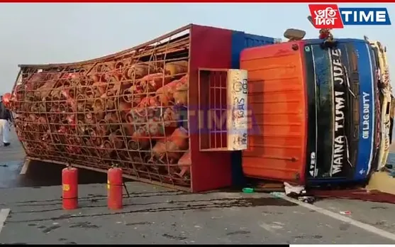 Dergaon Sees Second Accident In 24 Hours; Truck Turns Turtle