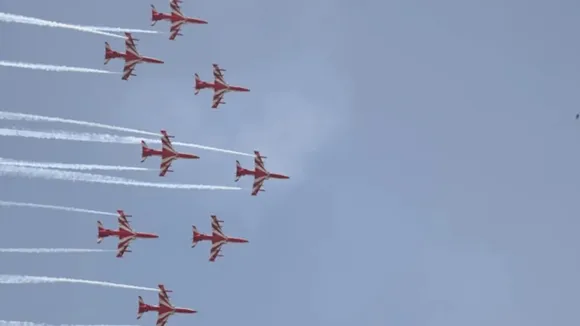 Assam: IAF's Surya Kiran Aerobatic Team Mesmerizes Crowd at Tezpur Air Show