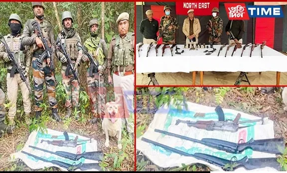 Security Forces Seize Cache of Illegal Firearms and Explosives in Manipur Raids