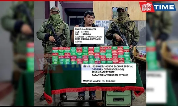 One Apprehended With Huge Cache of Explosives in Mizoram