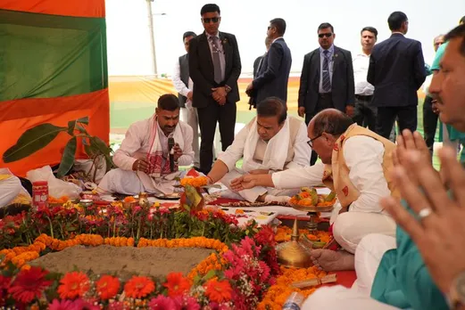 Assam CM Performs Bhumi Pujan of 50 MW Solar Power Project in Sonitpur