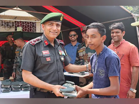 Assam Rifles Distributes Sports Goods To Students of Tripura Sport Climbing Association