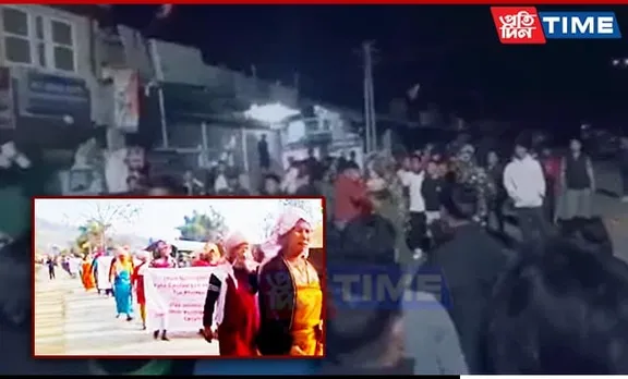 Sand Miners Protests Against Extortionists and Troublemakers in Manipur