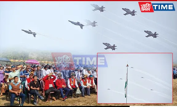 IAF's Surya Kiran Aerobatic Team Stuns Itanagar with Thrilling Air Show