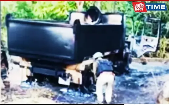 Manipur: Armed Men Set Fire To Sand Truck, Assault Crew