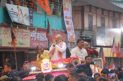 Assam's Silchar Turns Saffron as Amit Shah Holds Mega Roadshow