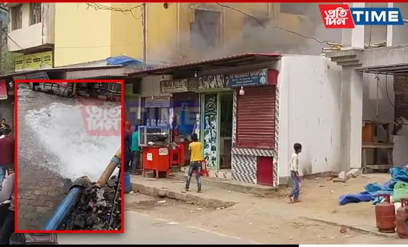 Guwahati: Fire Breaks Out Near Meat Shop in Silpukhuri, Water Pipe Burst Adds to Woes