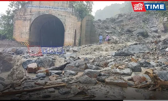 Landslide Blocks Sonapur Tunnel in Meghalaya, Disrupting Traffic Movement