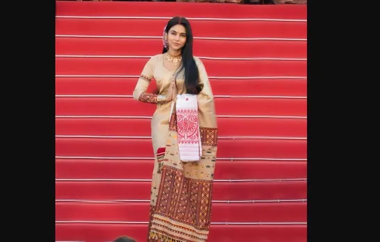 Aimee Baruah Walks Red Carpet of Cannes in Mekhela Sador Designed by Momita Sharma