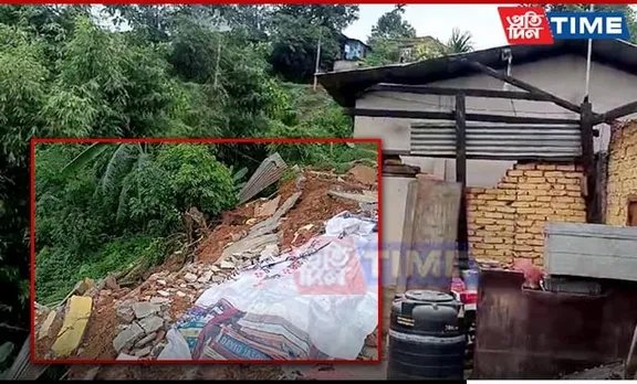 Family Forced to Vacate Residence after Landslide in Guwahati's Chandmari