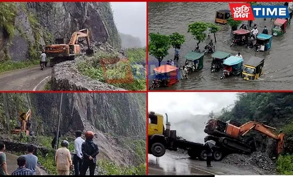Massive Landslide in Arunachal Pradesh Halts Traffic, Strands Vehicles
