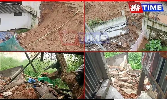 Houses, Walls Collapse Amid Heavy Rainfall in Different Locations of Guwahati
