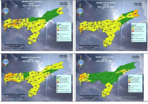 IMD Issues Heavy Rainfall Alerts for Assam as Southwest Monsoon Advances