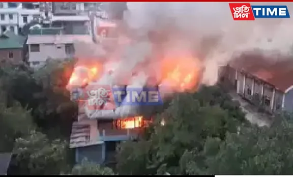 Massive Fire Breaks Out Near Manipur Chief Minister's Bungalow