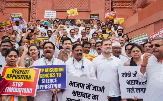 Opposition MPs Rally Against Alleged Misuse of ED, CBI In Parliament Protest