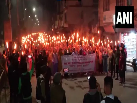 Women Continue Torchlight Protest Amid Fresh Violence in Manipur