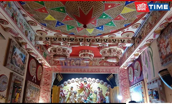 Artist Rabin Bar Mesmerizes Jalpaiguri Puja Mandap With World's Biggest 'Jaapi'