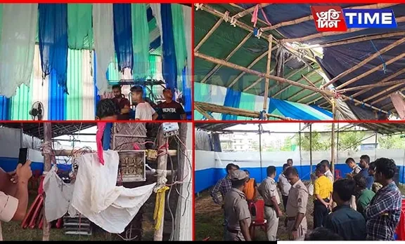 Electric Mishap Sparks Fire at Guwahati Puja Pandal, One Injured