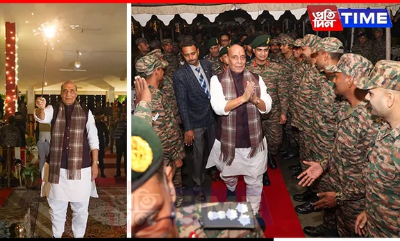 Rajnath Singh Celebrates Diwali with Armed Forces in Assam's Tezpur