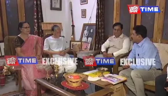 CM Sarbananda Sonowal meets noted intellectual Hiren Gohain