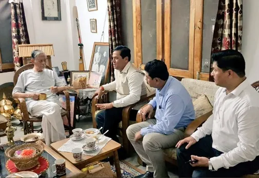 CM meets Hiren Gohain at his residence