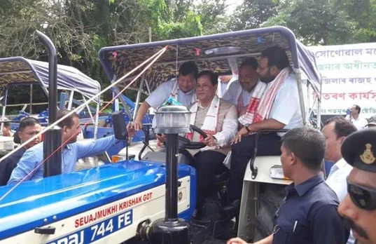 Beneficiary groups receive tractors from CM Sonowal in Majuli