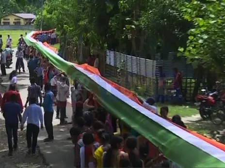 3.5 km flag decorates Baksa this I-Day