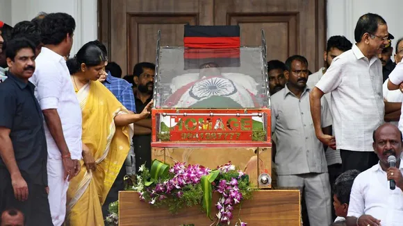 M Karunanidhi laid to rest at Marina Beach with full honours