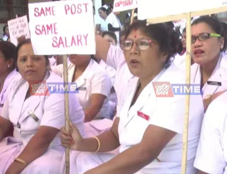 Assam Nurses’ protest continues for Day-4